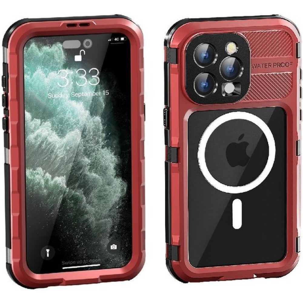 SZY Mall Iphone 15 Için Kılıf Pro Max Su Geçirmez Dahili IP68 Su Geçirmez Tam Ekran (Yurt Dışından) - Kırmızı - iPhone 15 Pro Max Cep Telefonu Kılıfı Fiyatı