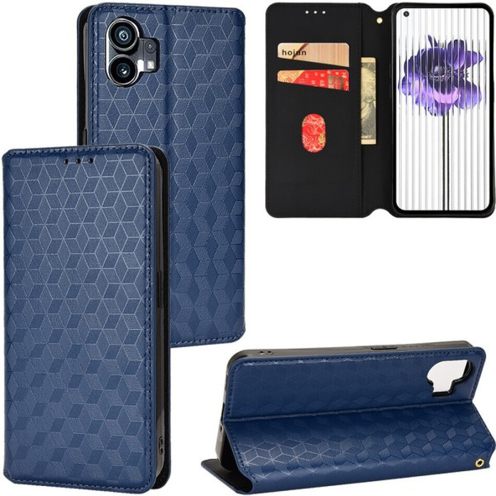 SZY Mall Nothing Phone 1 Cüzdan Hakiki Deri Darbeye Dayanıklı Tpu Kılıf Standı Dayanıklı Flip Kitap Katlanır (Yurt Dışından) - Mavi Cep Telefonu Kılıfı Fiyatı