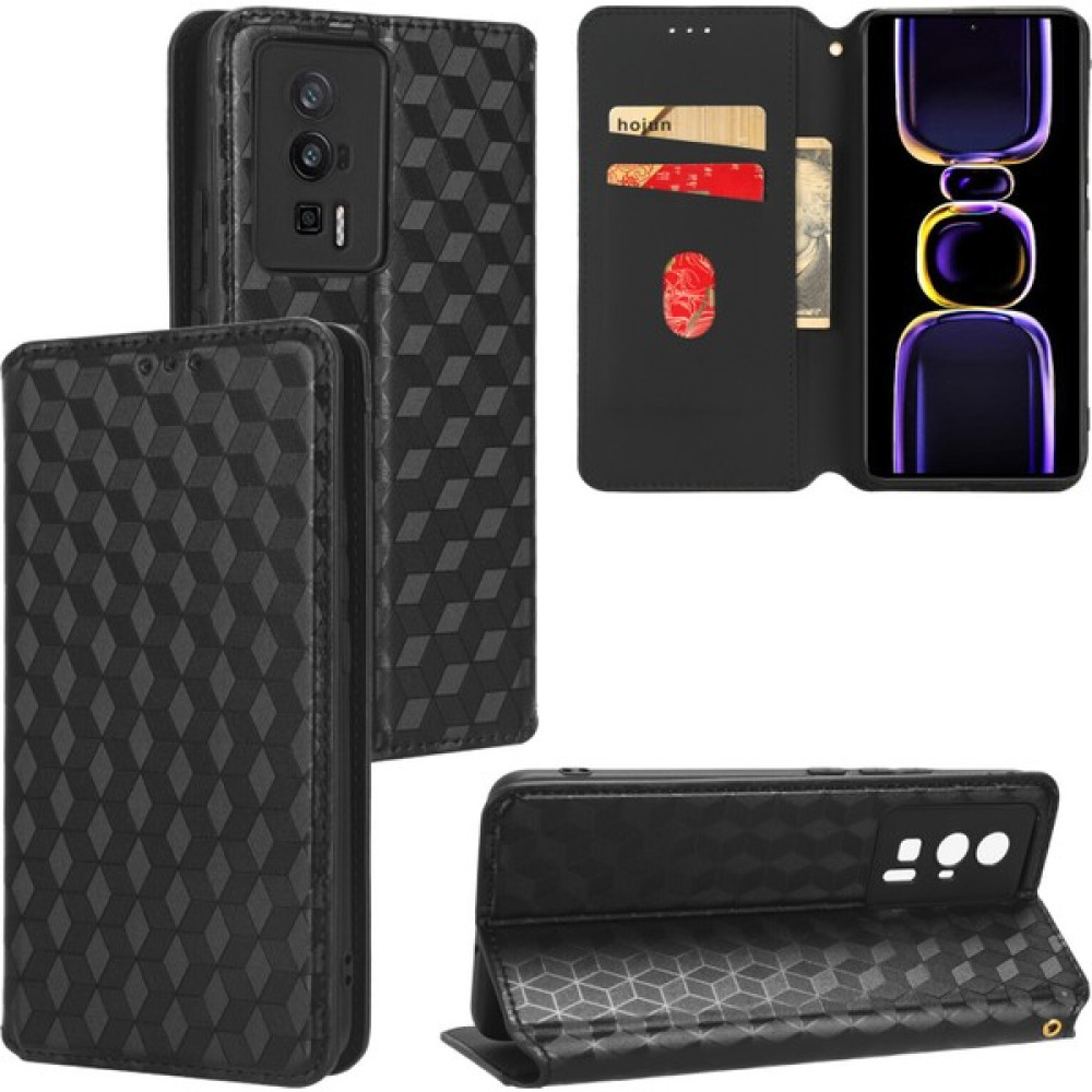 SZY Mall Xiaomi Mi Poco F5 Pro 5g Cüzdan Hakiki Deri Darbeye Dayanıklı Tpu Kılıf Standı Dayanıklı Flip Kitap Katlanır (Yurt Dışından) - Siyah Cep Telefonu Kılıfı Fiyatı