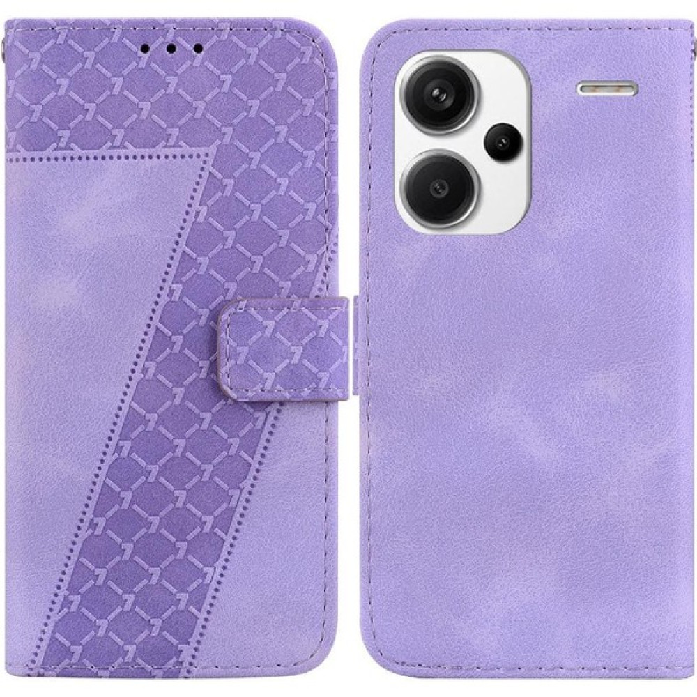 SZY Mall Xiaomi Redmi Için Not 13 Pro Artı Flip Folio Kapak Cüzdan Kabartmalı Pu Kılıf (Yurt Dışından) - Mor Cep Telefonu Kılıfı Fiyatı