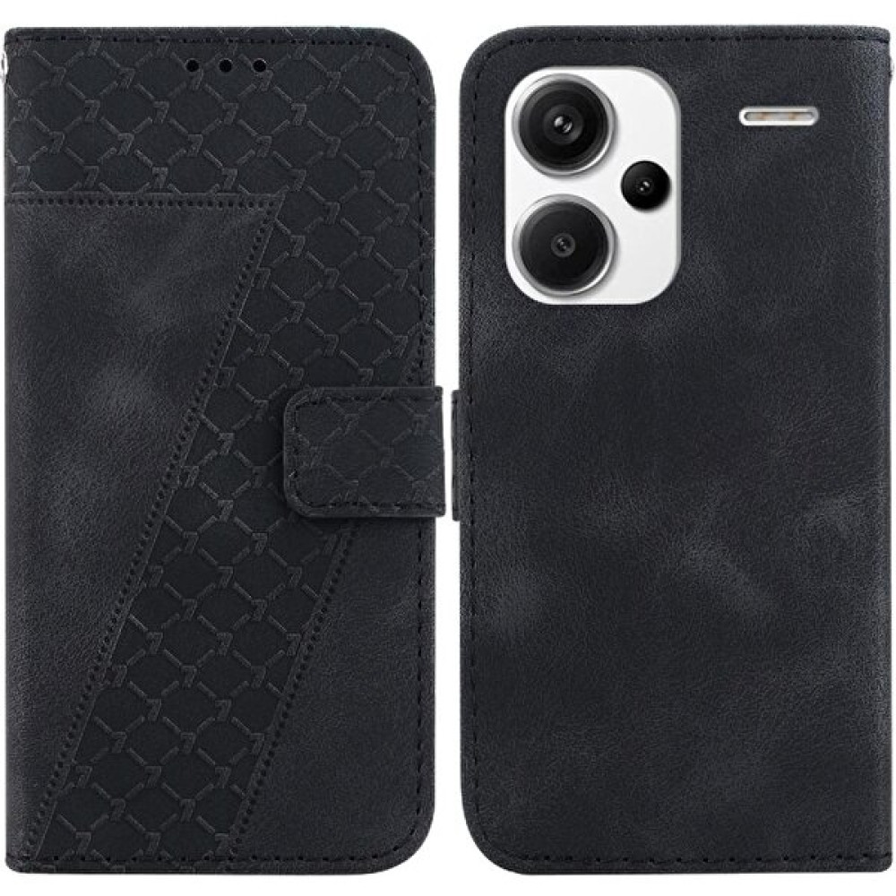 SZY Mall Xiaomi Redmi Için Not 13 Pro Artı Flip Folio Kapak Cüzdan Kabartmalı Pu Kılıf (Yurt Dışından) - Siyah Cep Telefonu Kılıfı Fiyatı