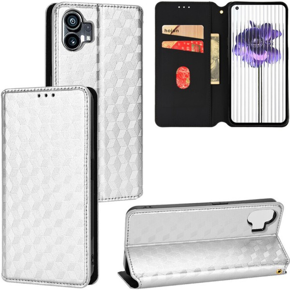 SZY Market Nothing Phone 1 ile Uyumlu Cüzdan Hakiki Deri Darbeye Dayanıklı Tpu Kılıf Dayanıklı Flip Kitap Katlama Standı (Yurt Dışından) - Beyaz Cep Telefonu Kılıfı Fiyatı