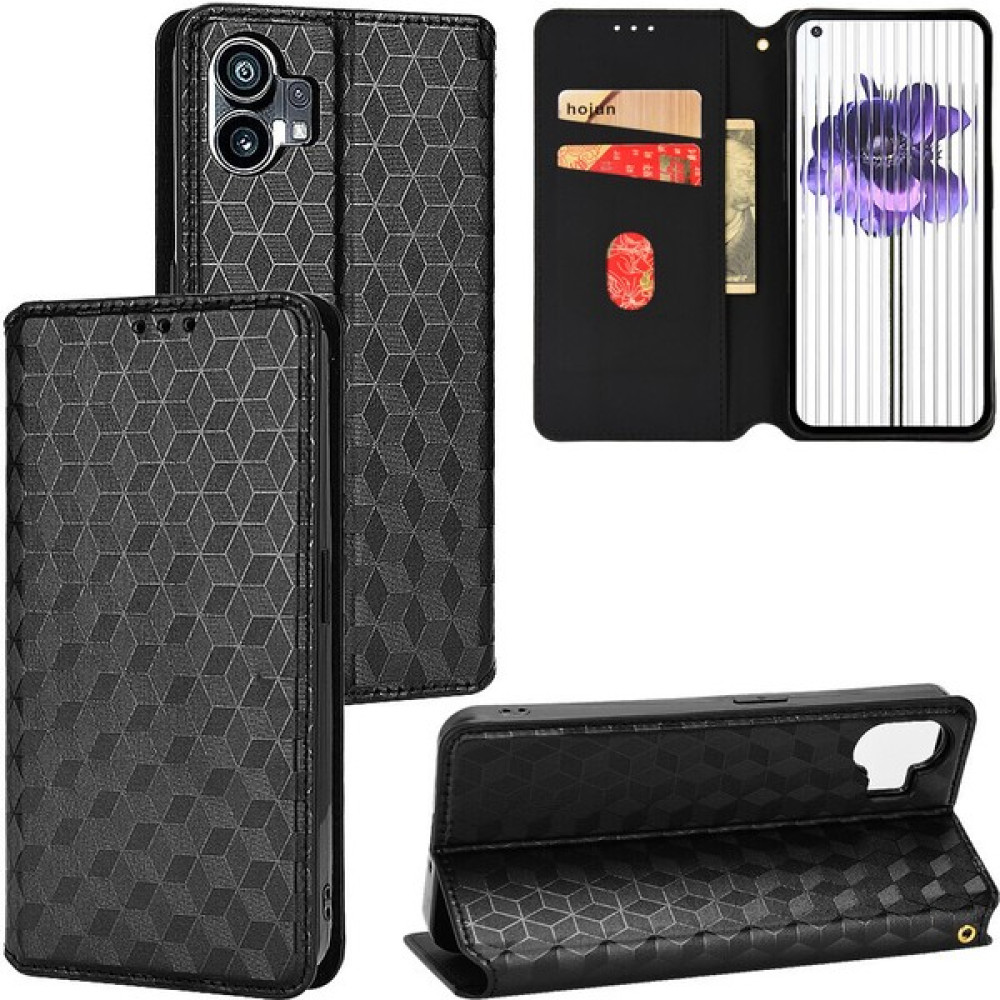 SZY Market Nothing Phone 1 ile Uyumlu Cüzdan Hakiki Deri Darbeye Dayanıklı Tpu Kılıf Dayanıklı Flip Kitap Katlama Standı (Yurt Dışından) - Siyah Cep Telefonu Kılıfı Fiyatı