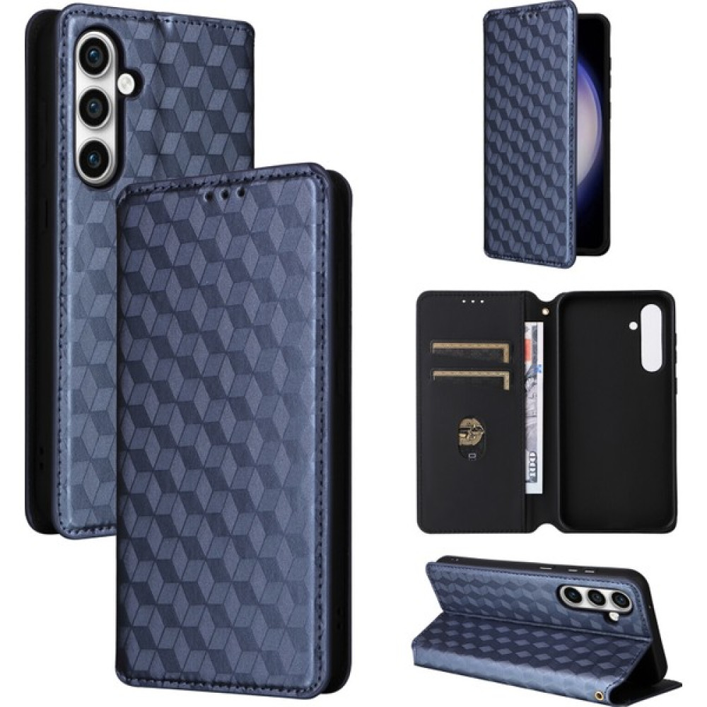 SZY Market Samsung Galaxy S23 Fe ile Uyumlu Cüzdan Hakiki Deri Darbeye Dayanıklı Tpu Kılıf Dayanıklı Flip Kitap Katlama Standı (Yurt Dışından) - Mavi Cep Telefonu Kılıfı Fiyatı