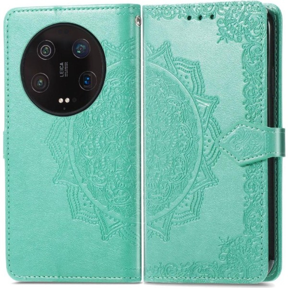 SZY Market Xiaomi 13 Ultra Zarif Desen Basit Iş Deri Kılıf (Yurt Dışından) - Yeşil Cep Telefonu Kılıfı Fiyatı