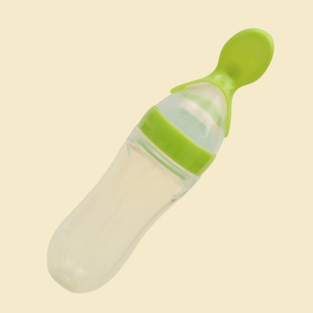 SZYKD 90 ml Güvenli Yenidoğan Bebek Besleme Şişesi Yürüyor Silikon Sıkma Süt Tahıl Şişesi Sert Kaşık (Yeşil)(Yurt Dışından) - 80 ml - Yeşil Biberon Fiyatı