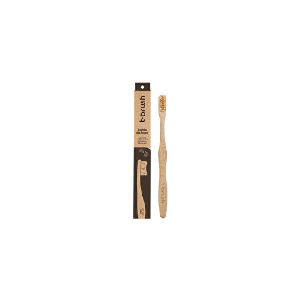 T-Brush 2 Adet Bambu Orta Sert Diş Fırçası - Krem Renk Diş Fırçaları Fiyatı