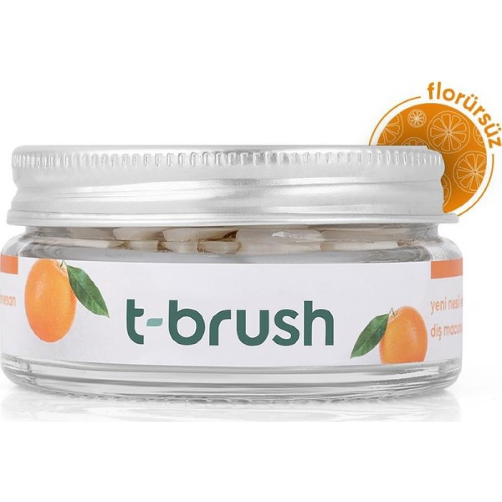 T-Brush Portakal Aromalı Diş Macunu Tableti-Florürsüz Diş Macunları Fiyatı