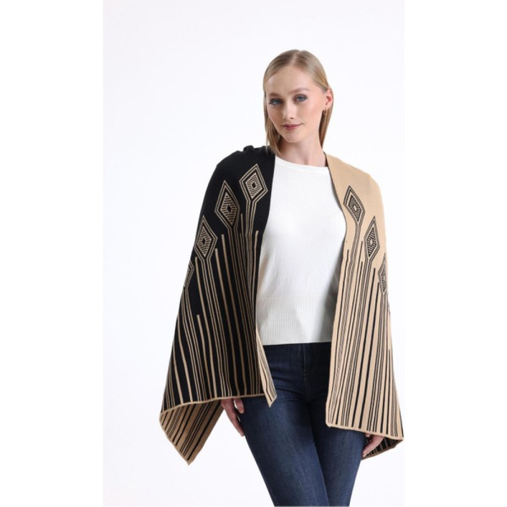 T Crazy T-Crazy Knitwear Oklu Desen Çift Katlı ve Iki Yönlü Triko Örme Omuz Şalı Şal / Fular & Eşarp Fiyatı