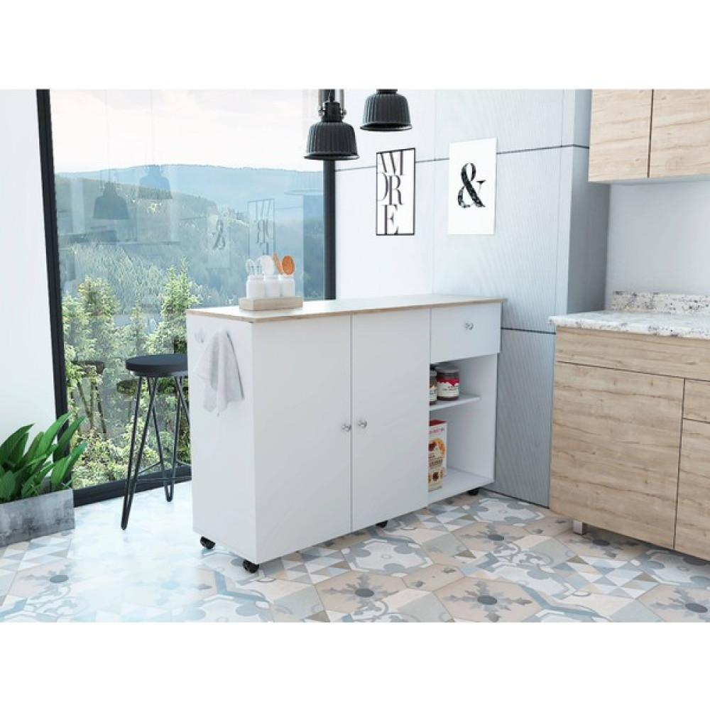 T Designo Tdesigno Alya Mutfak Adası Alt Modül 120 cm Beyaz Tezgah Dahil-Tekerlekli Mutfak Dolabı / Mobilyası Fiyatı