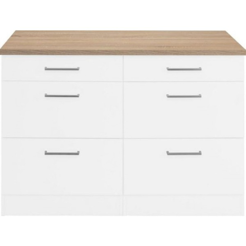 T Designo Tdesigno Ares Mutfak 6 Çekmeceli Alt Modül 120 cm Beyaz Tezgah Dahil Mutfak Dolabı / Mobilyası Fiyatı