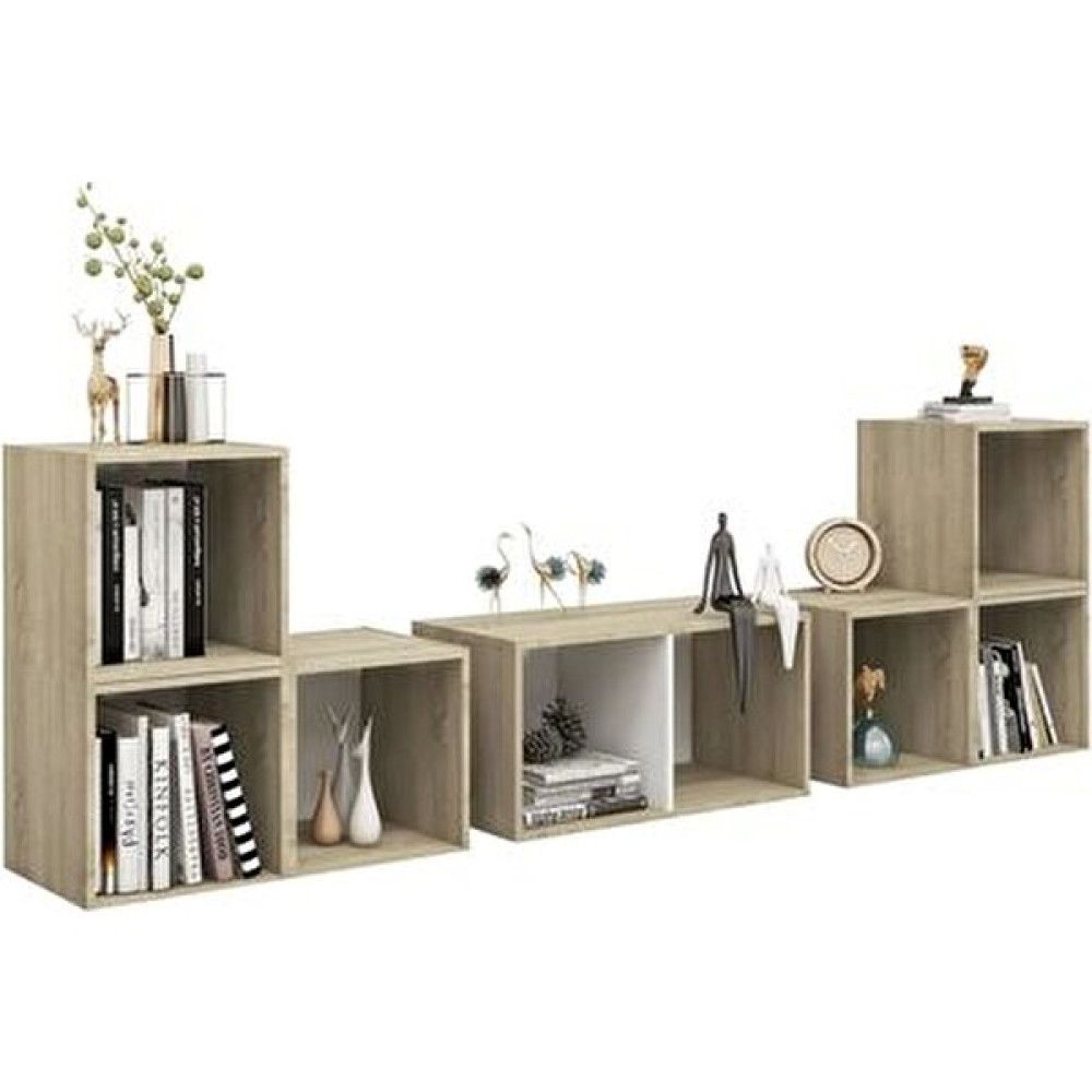T Designo Tdesıgno Avcı Kitaplıklı Televizyon Sehpası - Ünitesi -Kitaplık-Beyaz 180 cm 8 Raflı - Beyaz - Meşe Tv Ünitesi / Sehpası Fiyatı