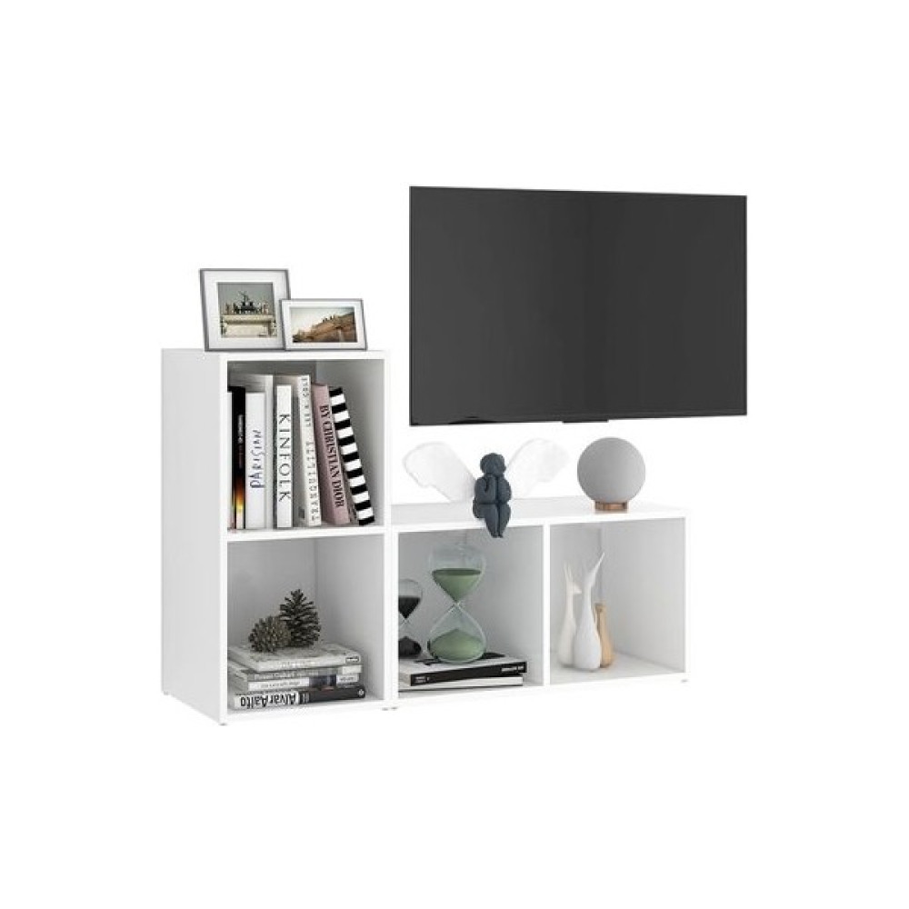 T Designo Tdesıgno Belgin Kitaplıklı Televizyon Sehpası - Ünitesi -Kitaplık-Beyaz 90 cm 4 Raflı - Beyaz Tv Ünitesi / Sehpası Fiyatı