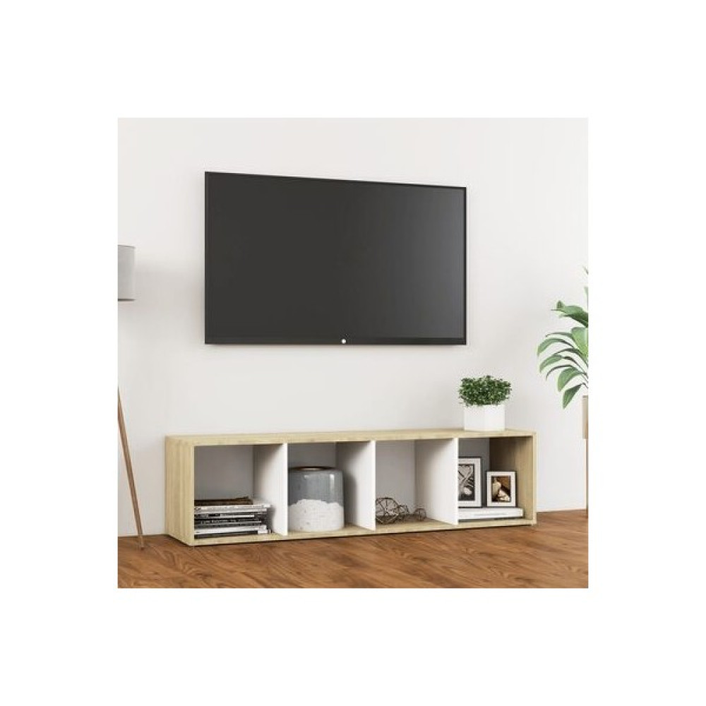 T Designo Tdesıgno Eda Televizyon Sehpası - Ünitesi -Kitaplık-Meşe Beyaz 144 cm 4 Raflı - Beyaz - Meşe Tv Ünitesi / Sehpası Fiyatı