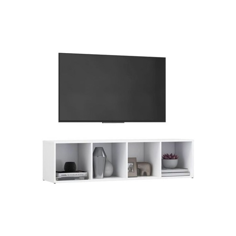 T Designo Tdesıgno Ezgi Televizyon Sehpası - Ünitesi -Kitaplık-Beyaz 144 cm 4 Raflı - Beyaz Tv Ünitesi / Sehpası Fiyatı