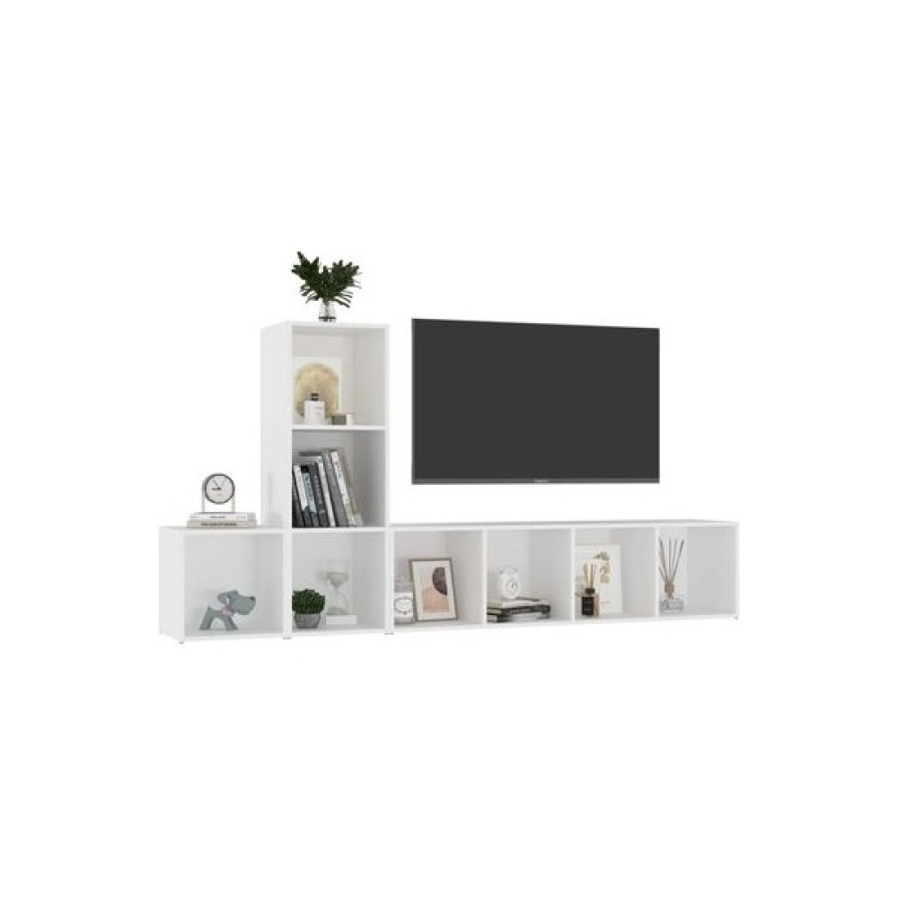 T Designo Tdesıgno Gülce Kitaplıklı Televizyon Sehpası - Ünitesi -Kitaplık-Beyaz 180 cm 8 Raflı - Beyaz Tv Ünitesi / Sehpası Fiyatı