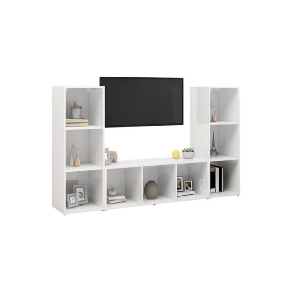 T Designo Tdesıgno Nehir Kitaplıklı Televizyon Sehpası - Ünitesi -Kitaplık-Beyaz 150 cm 9 Raflı - Beyaz Tv Ünitesi / Sehpası Fiyatı