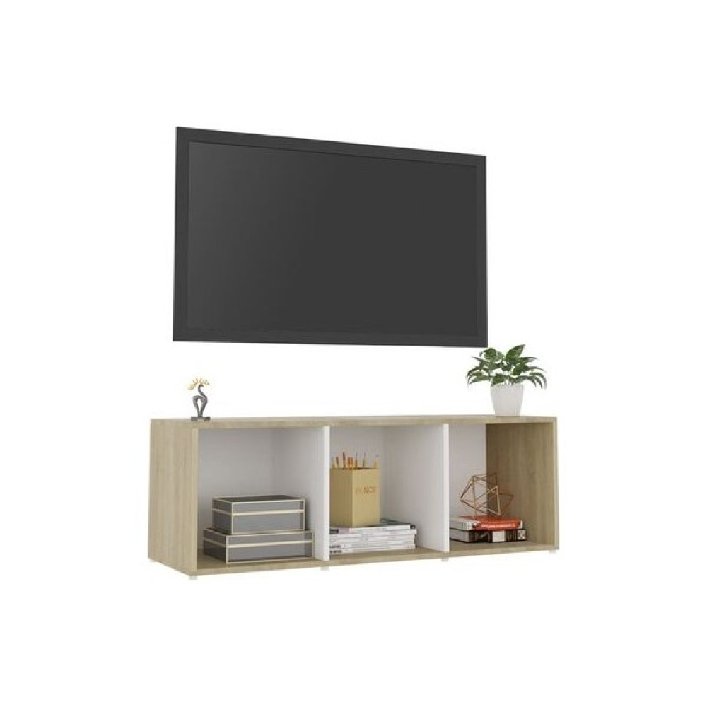 T Designo Tdesıgno Nur Televizyon Sehpası - Ünitesi -Kitaplık-Beyaz 108 cm 3 Raflı - Beyaz - Meşe Tv Ünitesi / Sehpası Fiyatı