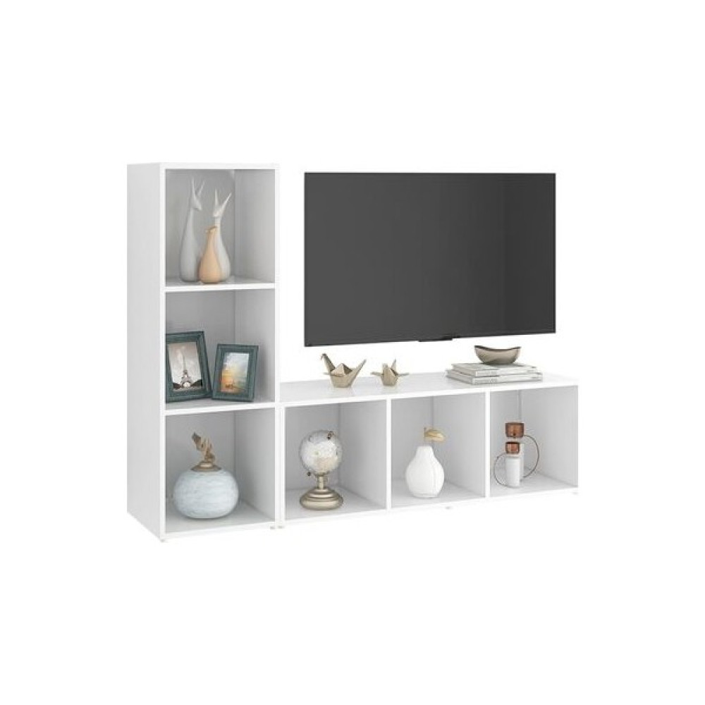 T Designo Tdesıgno Tolga Kitaplıklı Televizyon Sehpası - Ünitesi -Kitaplık-Beyaz 120 cm 6 Raflı - Beyaz Tv Ünitesi / Sehpası Fiyatı
