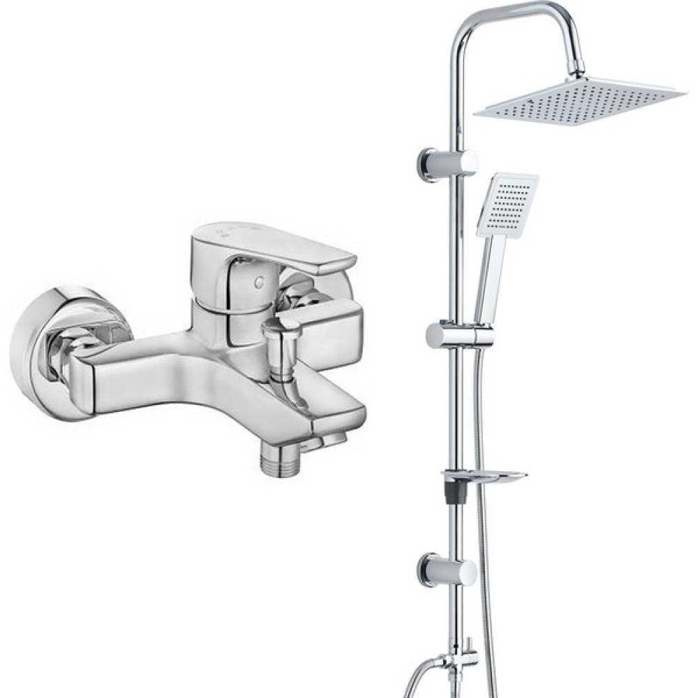 T-may Eca Niobe Banyo Bataryası + T-May Banyo Çam Kare Tepe Duş Takımı Seti Krom Paslanmaz Bataryalar Fiyatı