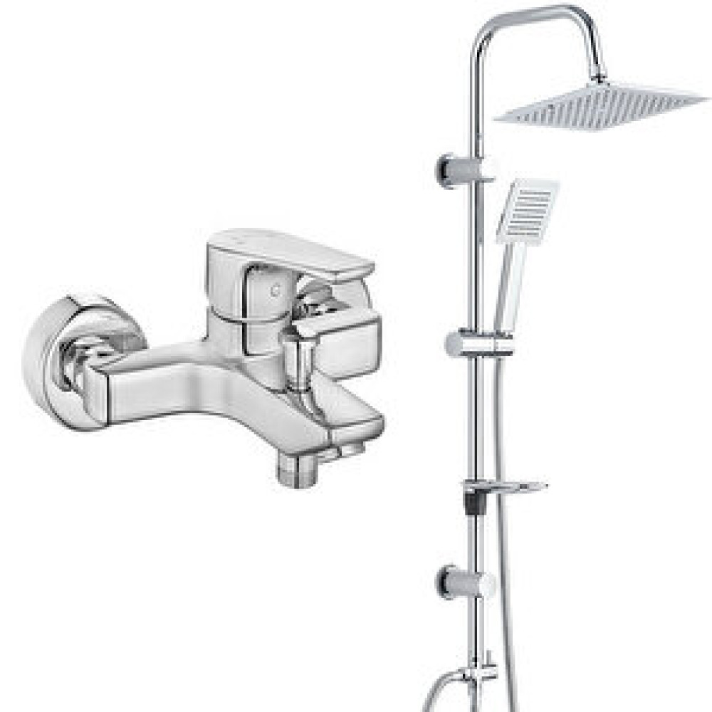 T MAY Eca Niobe Banyo Bataryası + T-may Banyo Çam Kare Tepe Duş Takımı Seti Krom Paslanmaz Bataryalar Fiyatı