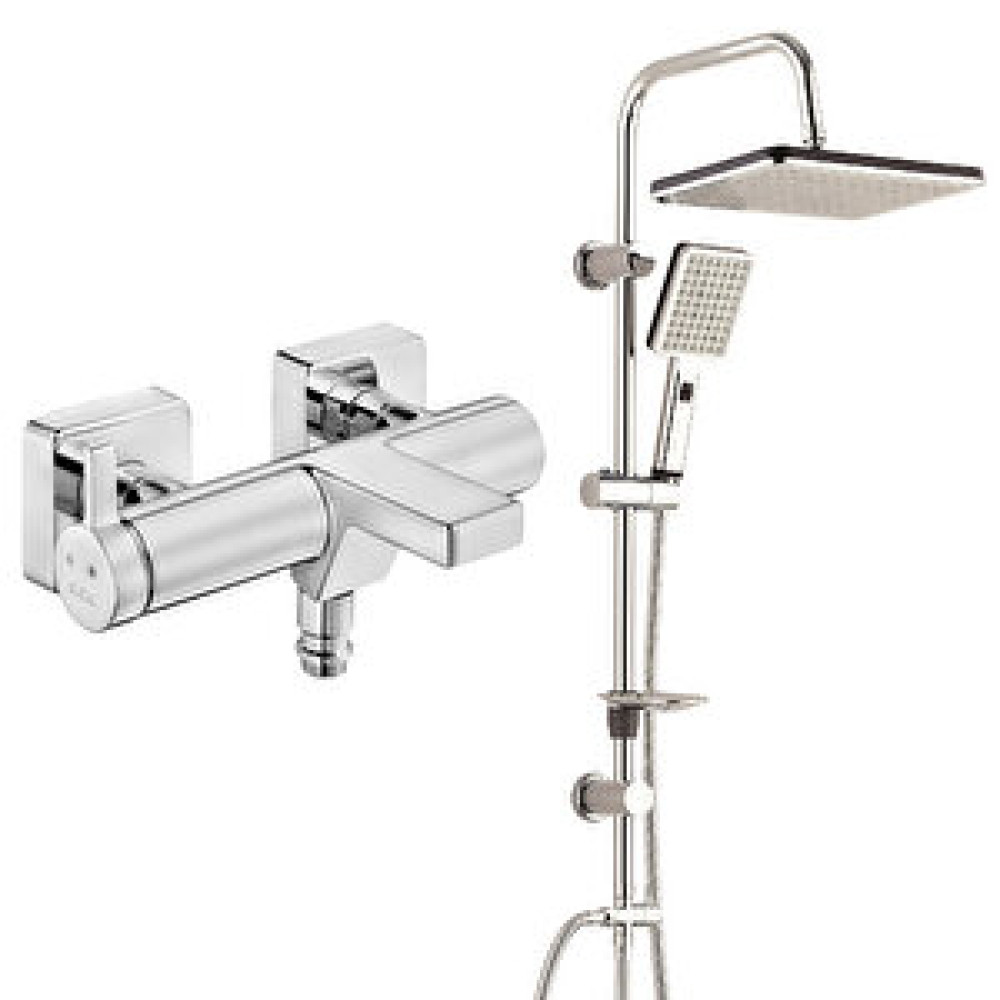 T MAY Eca Purity Banyo Bataryası+t-may Banyo Sümbül Kare Tepe Duş Takımı Seti Paslanmaz Krom Bataryalar Fiyatı