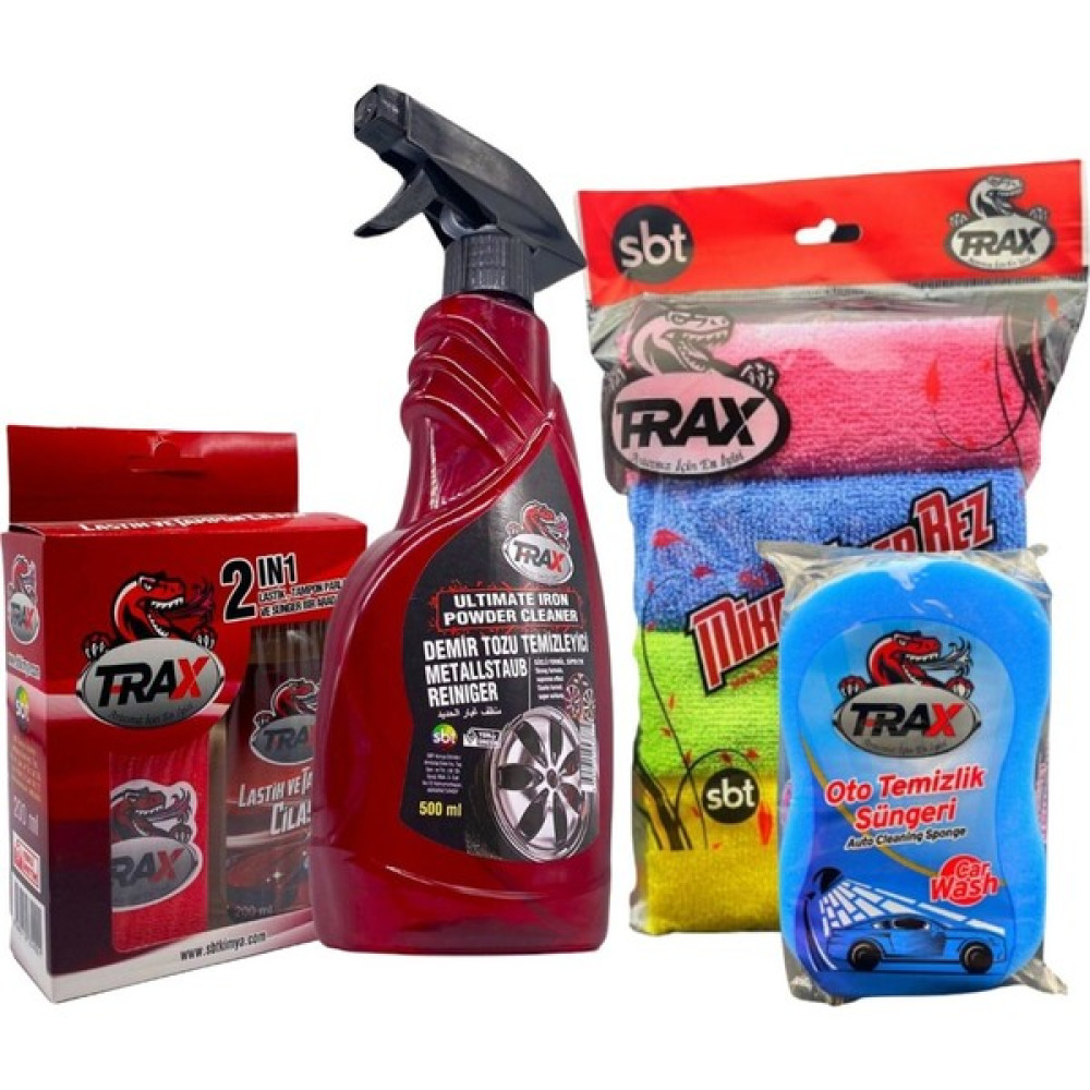 T-Rax Lastik Parlatıcı Set 2li&4lü Mikrofiber Bez&demir Tozu Jant Temizleyici Sprey &oto Yıkama Süngeri Oto Genel Temizlik Fiyatı