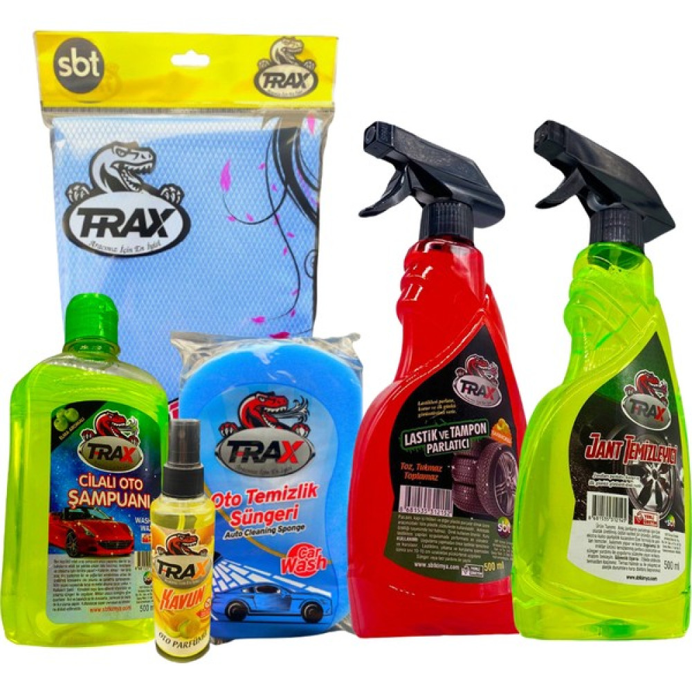 T-Rax Lastik Parlatıcı&jant Temizleyici&cilalı ŞAMPUAN&50X70 Bez&kavun Koku 170 ml &araba Yıkama Süngeri Oto Genel Temizlik Fiyatı