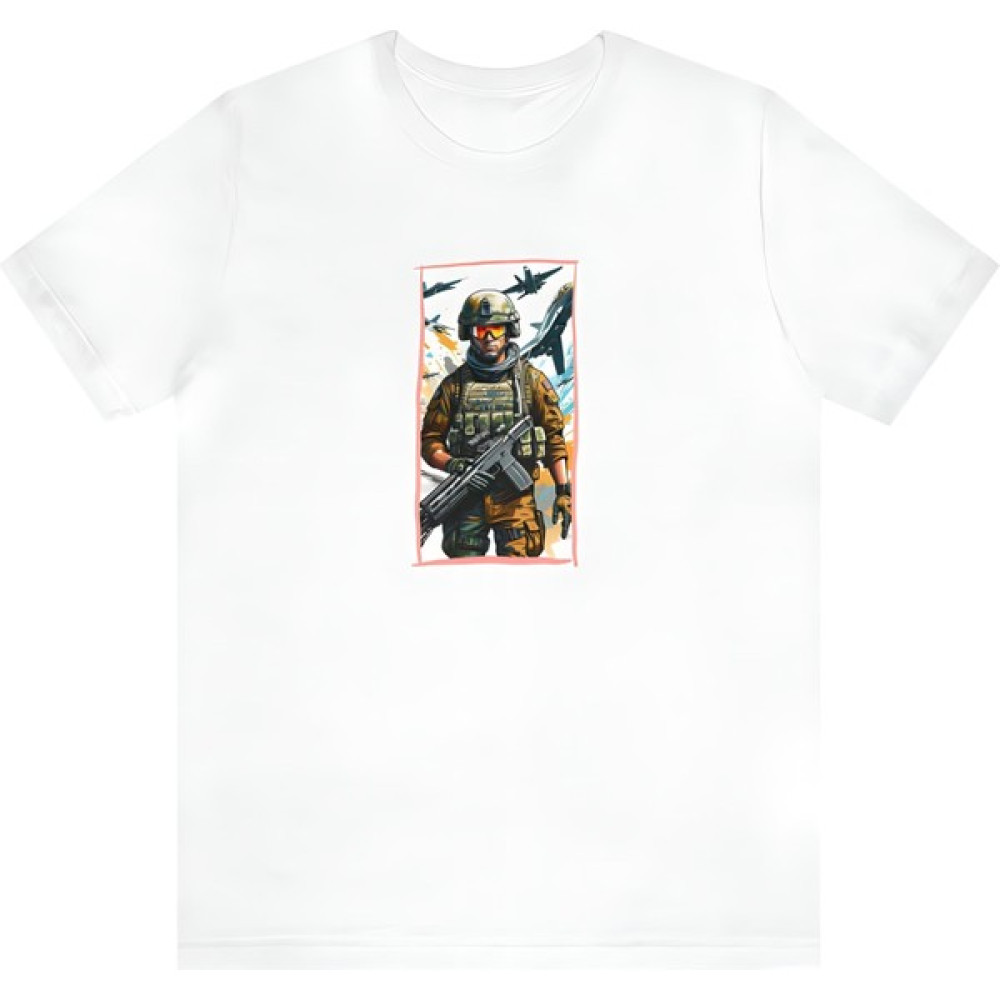 T-Shirt Cin / Asker Baskılı Beyaz Renk Tişört Erkek T-shirt Fiyatı