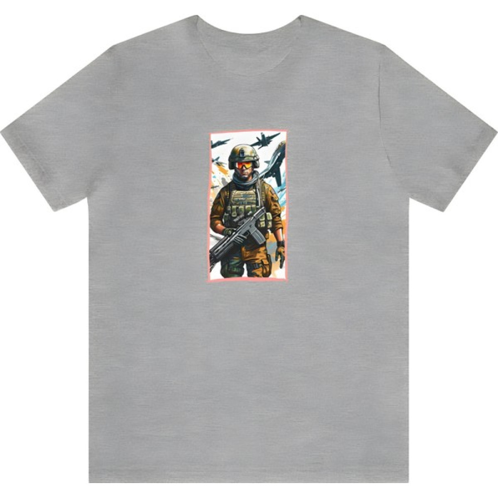T-Shirt Cin / Asker Baskılı Gri Renk Tişört Erkek T-shirt Fiyatı