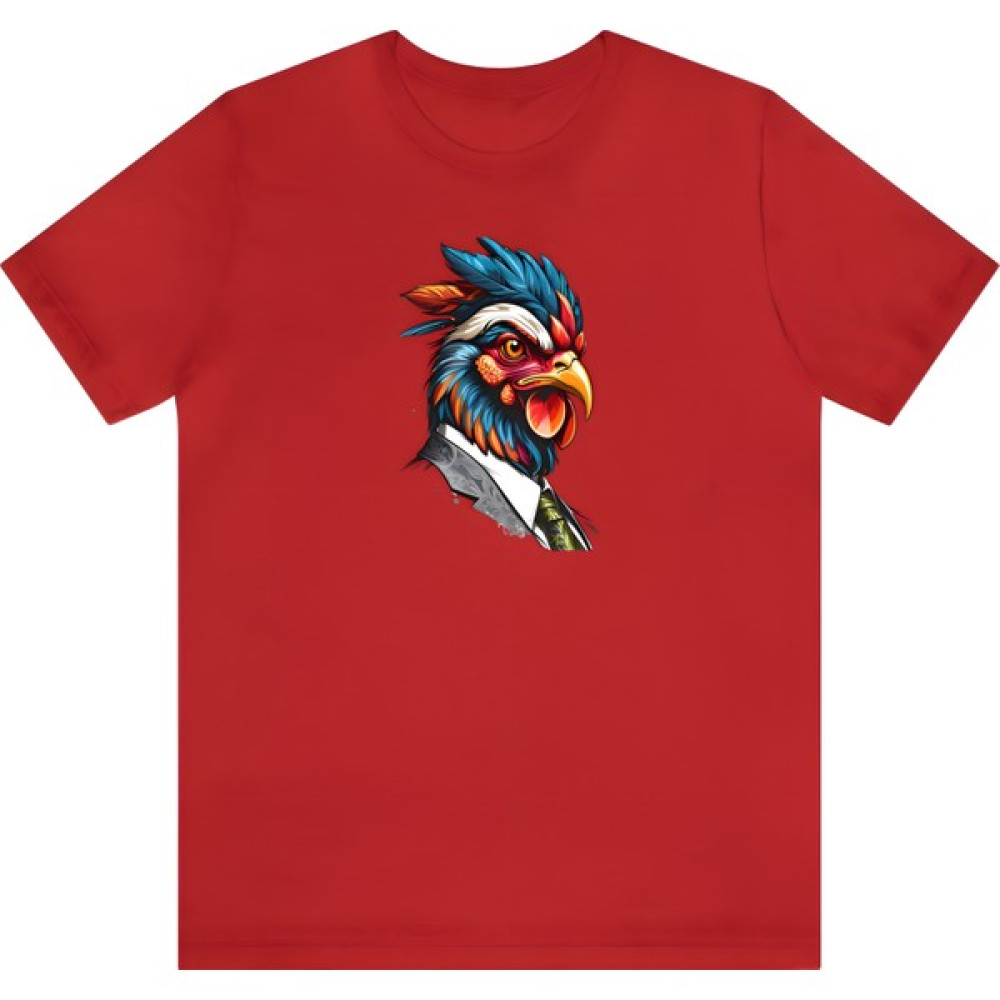 T-Shirt Cin / Horoz Baskılı Kırmızı Renk Tişört Erkek T-shirt Fiyatı