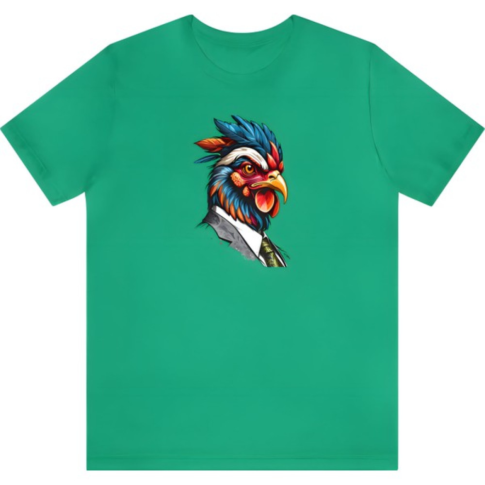 T-Shirt Cin / Horoz Baskılı Yeşil Renk Tişört Erkek T-shirt Fiyatı