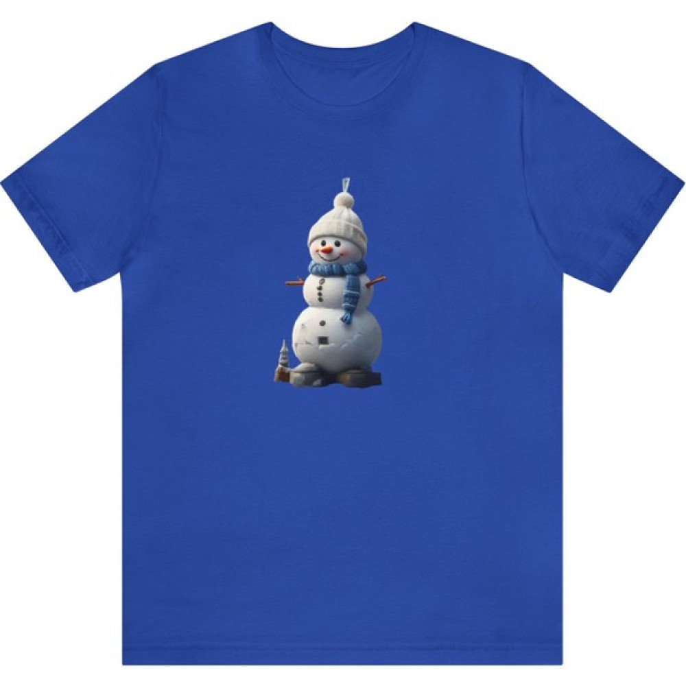 T-Shirt Cin / Kardan Adam Baskılı Sax Mavi Renk Tişört Bayan T-shirt Fiyatı