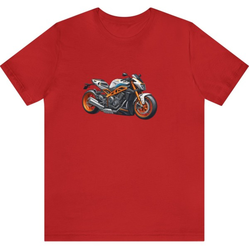 T-Shirt Cin / Motorsiklet Baskılı Kırmızı Renk Tişört Erkek T-shirt Fiyatı