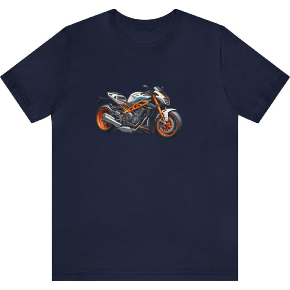 T-Shirt Cin / Motorsiklet Baskılı Lacivert Renk Tişört Erkek T-shirt Fiyatı