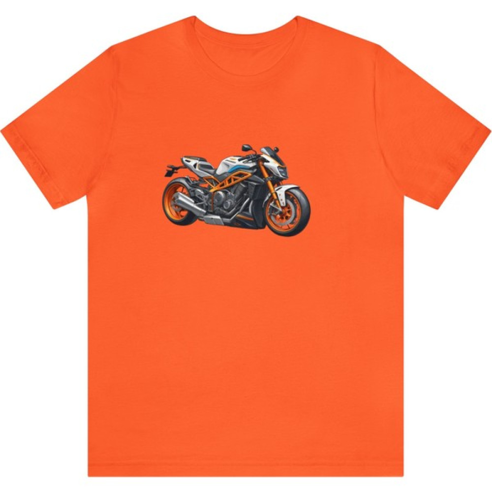 T-Shirt Cin / Motorsiklet Baskılı Turuncu Renk Tişört Erkek T-shirt Fiyatı