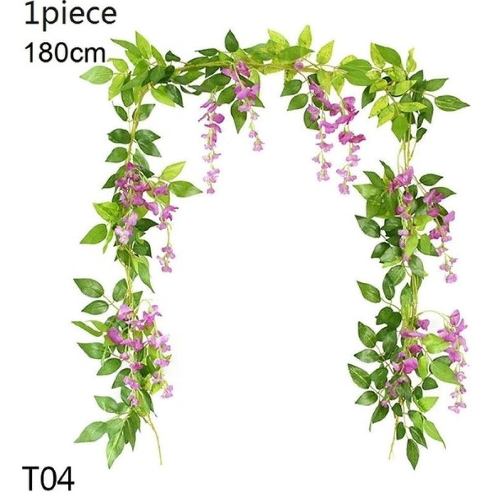 T04-KOYU Pembe-1pcs Wisteria Yapay Çiçek Asma Sarmaşık Yaprağı Çelenk Ipek Gül Çiçek Rattan Dize Asma Düğün Kemer Çiçek Ev Bahçe Dekorasyonu (Yurt ... Ev & Dekorasyon Aksesuarları Fiyatı