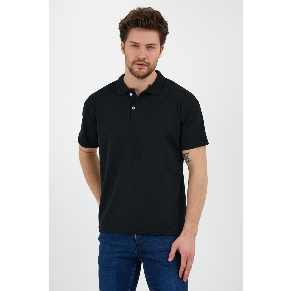 TA COLLECTİON Siyah Dar/slim Fitt Polo Yaka Tshirt XXL Beden Bayan T-shirt Fiyatı