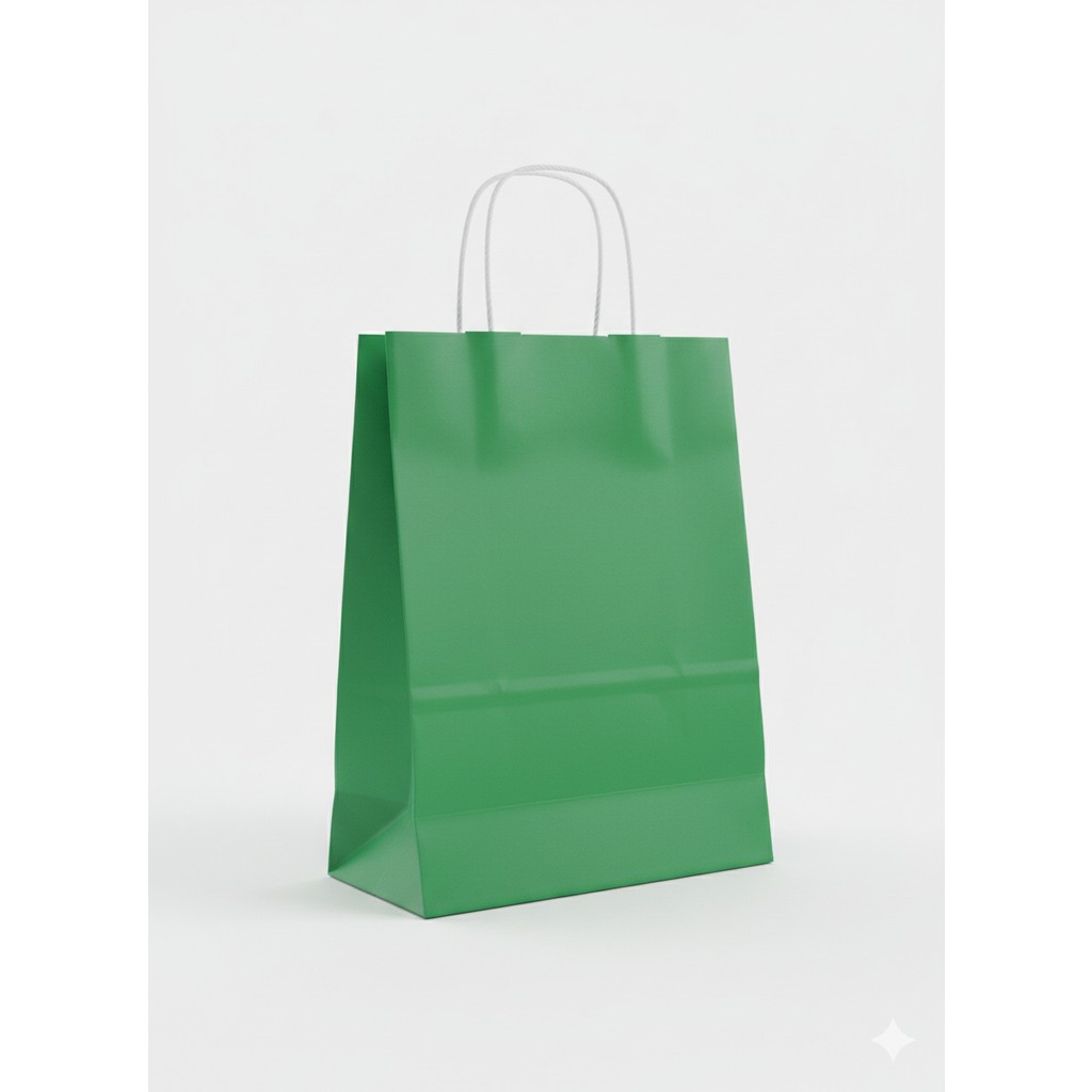 Ta-Fu Global Renkli Karton Çanta 25 Li Beyaz Sap - 25 x 12 x 31 cm - Yeşil Diğer Fiyatı