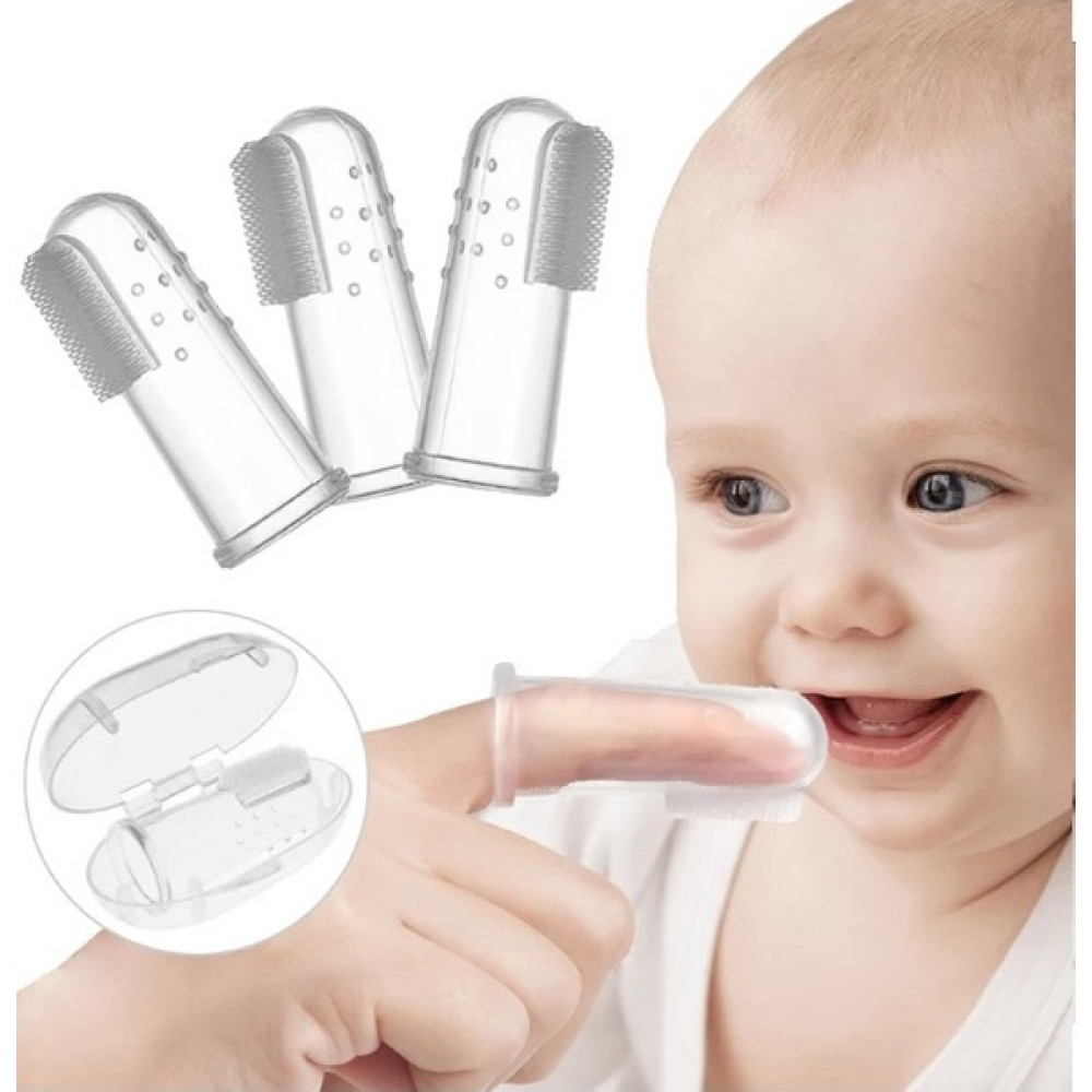 Taba 1 Adet Silikon Bebek Parmak Diş Fırçası & Diş Kaşıyıcı - Finger Brush 0-3 Yaş - Şeffaf Diş Fırçaları Fiyatı
