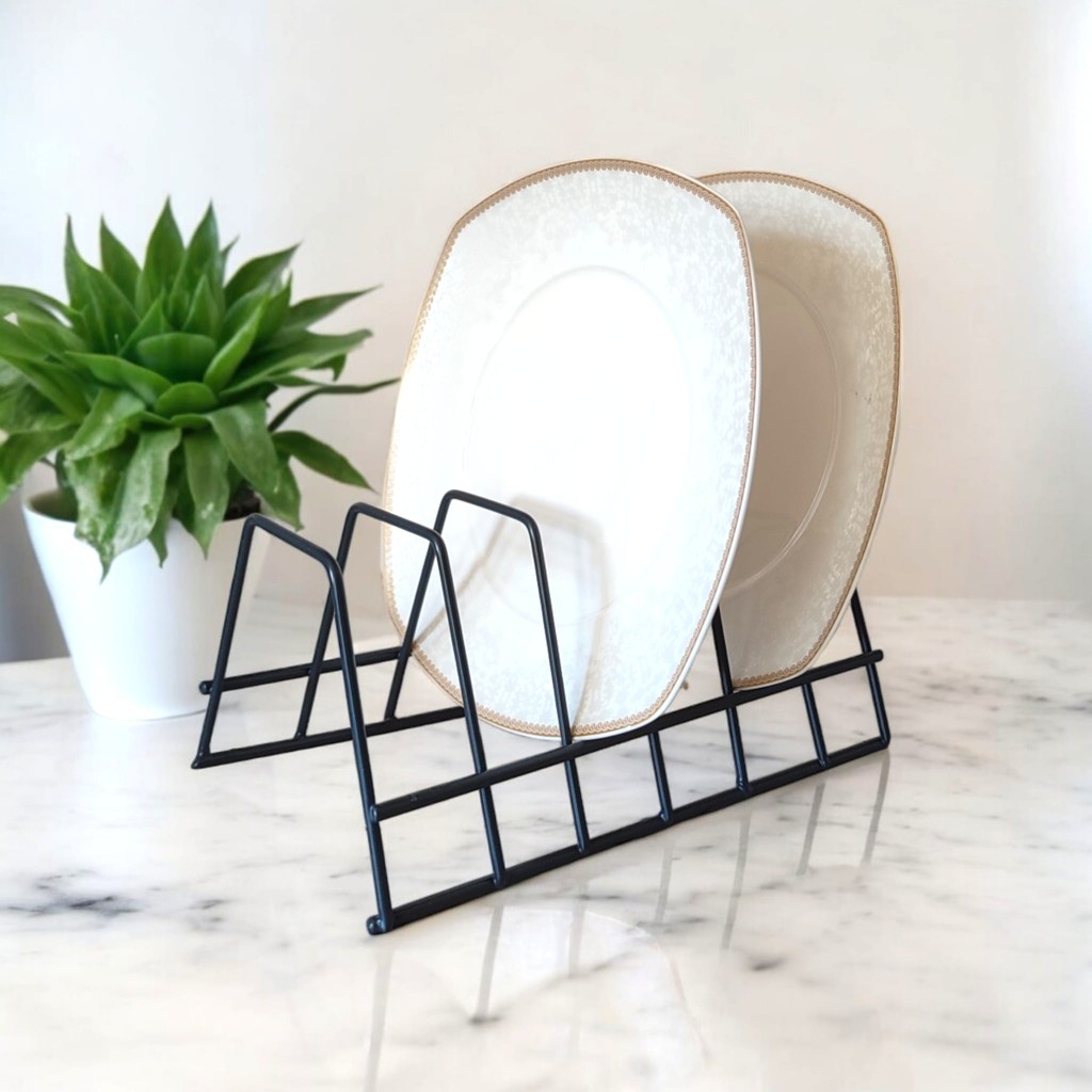Tabaklık Rafı- Tencere Kapak Düzenleyici-Tabak Kurutmalık -6 Bölmeli Stand - Antrasit - Uzunluk: 22 cm Genişlik: 12 cm Yükseklik: 11 cm Tencere / Tava Setleri Fiyatı