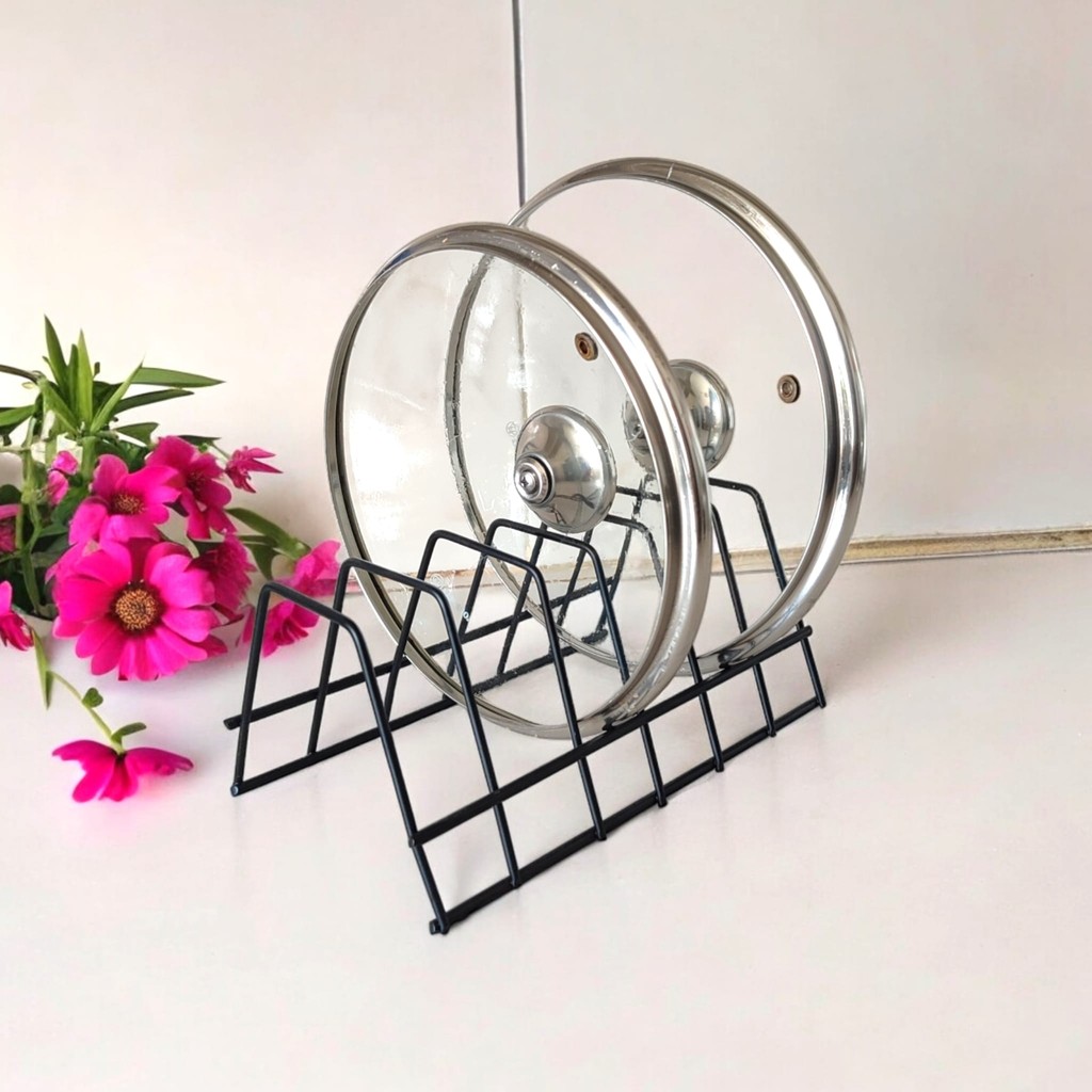 Tabaklık Rafı- Tencere Kapak Düzenleyici-Tabak Kurutmalık -6 Bölmeli Stand - Siyah - Uzunluk: 22 cm Genişlik: 12 cm Yükseklik: 11 cm Tencere / Tava Setleri Fiyatı