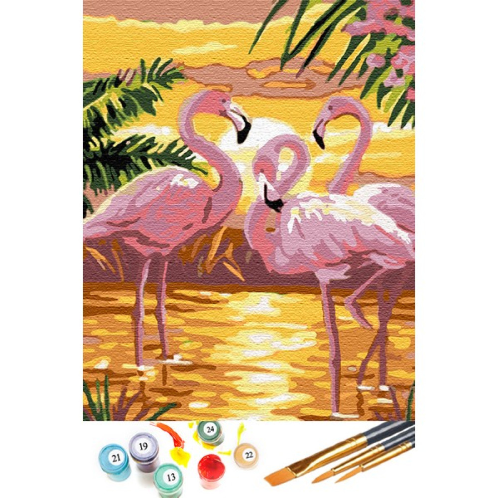 Tabdiko Sayılarla Boyama Seti 40 x 50 cm Tuval Şasesine Gerili Flamingo Ailesi Sanatsal Malzemeler Fiyatı