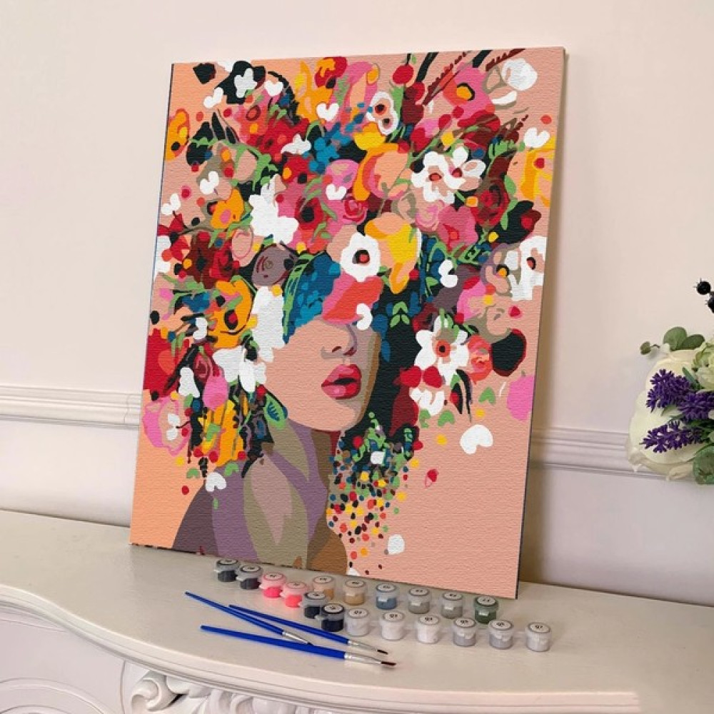 Tabdiko Sayılarla Boyama Seti 40 x 50 cm Tuval Şasesine Gerili Kadındaki Çiçekler - Beyaz Sanatsal Malzemeler Fiyatı