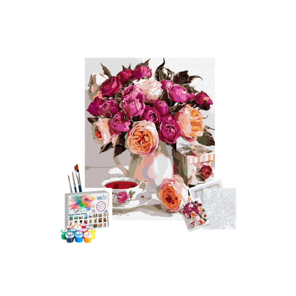 Tabdiko Sayılarla Boyama Seti 40 X 50 Cm Tuval Şasesine Gerili Pembe Kamelyalar Tuval Fiyatı