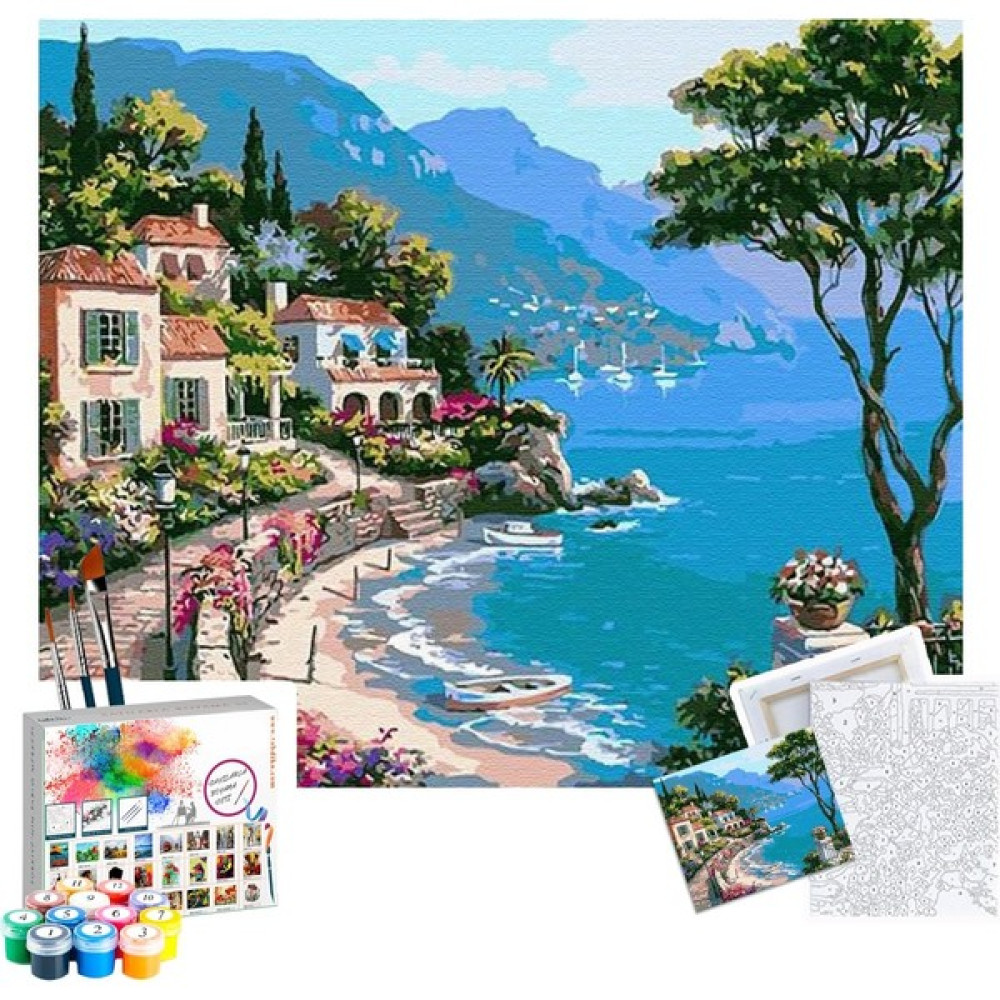 Tabdiko Sayılarla Boyama Seti 40 x 50 cm Tuval Şasesine Gerili Sahil Kasabası Sanatsal Malzemeler Fiyatı