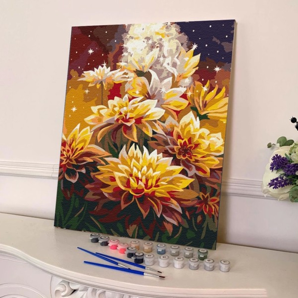Tabdiko Sayılarla Boyama Seti 40 x 50 cm Tuval Şasesine Gerili Sarı Çiçekler - Beyaz Sanatsal Malzemeler Fiyatı