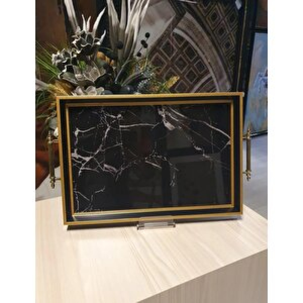 Tablo Life Dekorati̇f Lüks Sunum Tepsi̇si̇ Gold 30x45 cm Tepsiler / Fırın Kapları Fiyatı