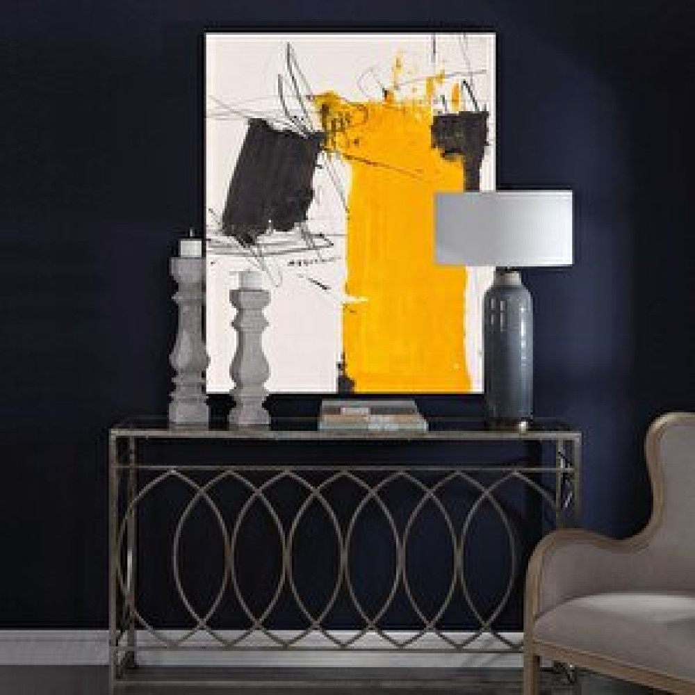 Tablo Life Soyut Altuni - Yağlı Boya Dokulu Tablo Çerçeve - Gold 75x100 cm Tablo & Poster Fiyatı