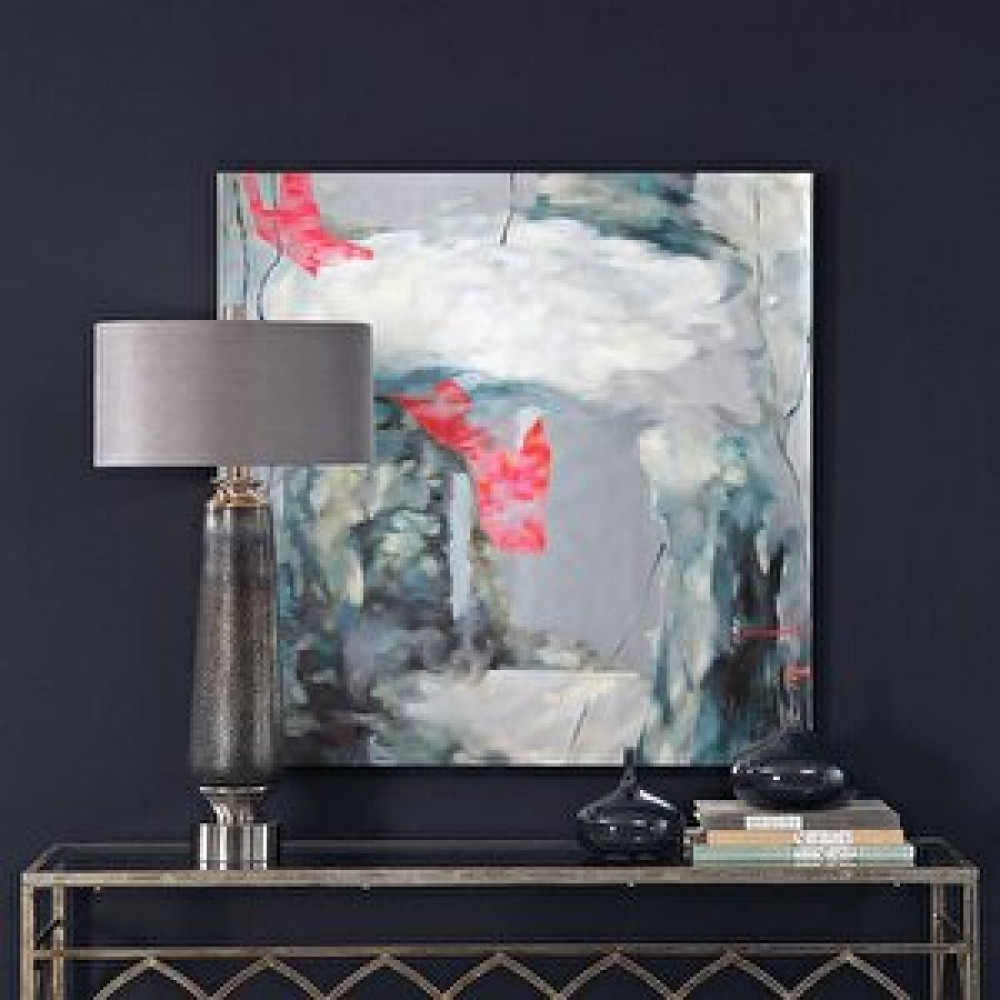 Tablo Life Soyut Pembe - Yağlı Boya Dokulu Tablo Çerçevesiz 120x120 cm Tablo & Poster Fiyatı